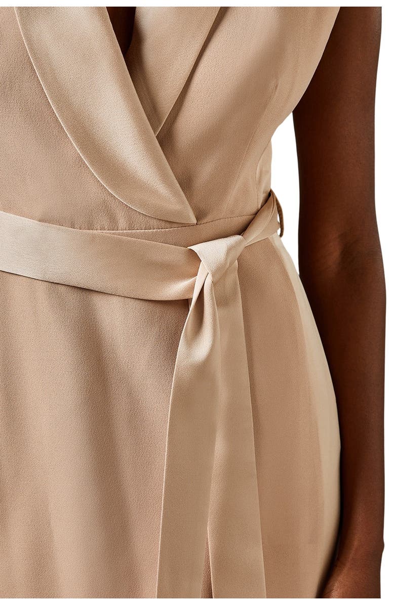 Coast Tux Satin Midi Dress, Alternate, color, Champagne