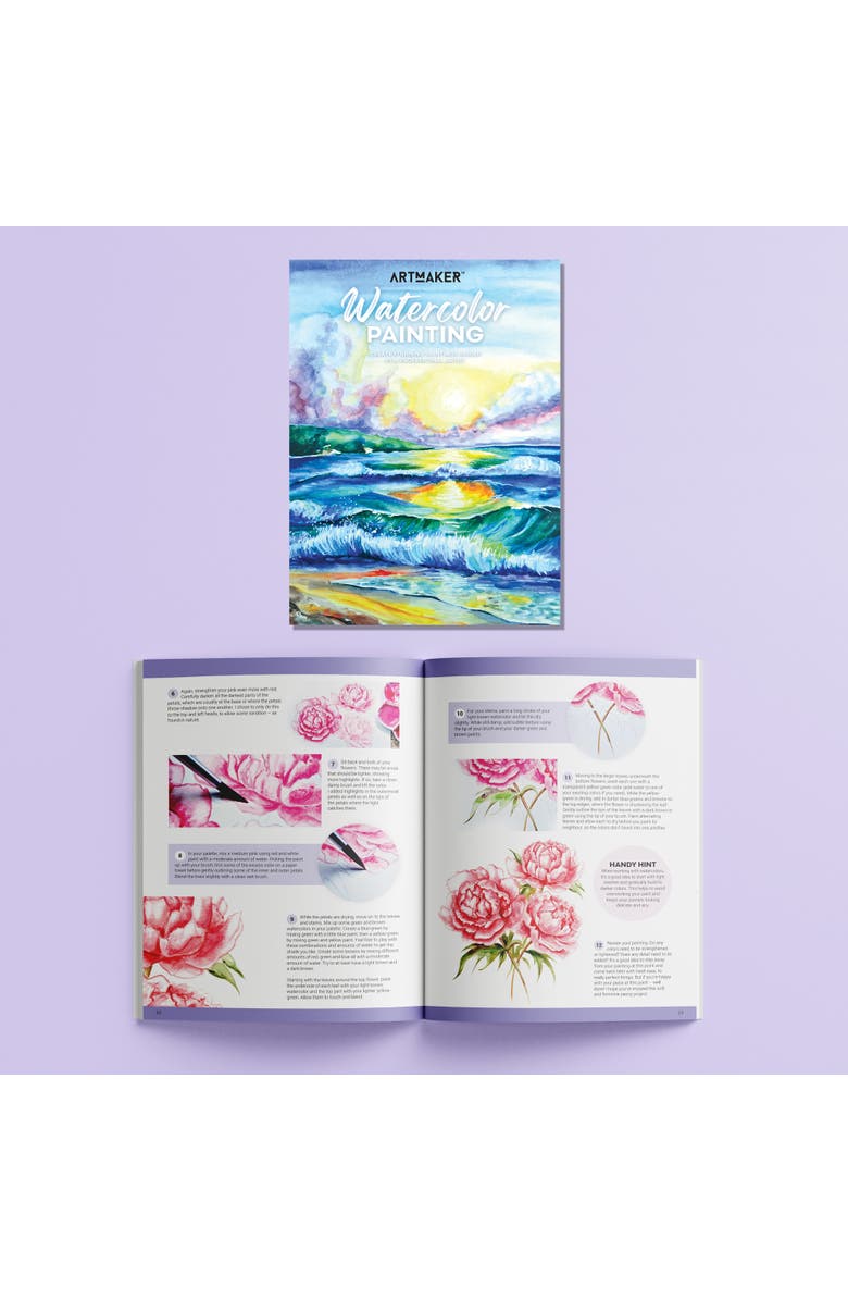 Art Maker Watercolor Painting Complete Starter Kit, Instructional Book, Alternate, color, Multicolored