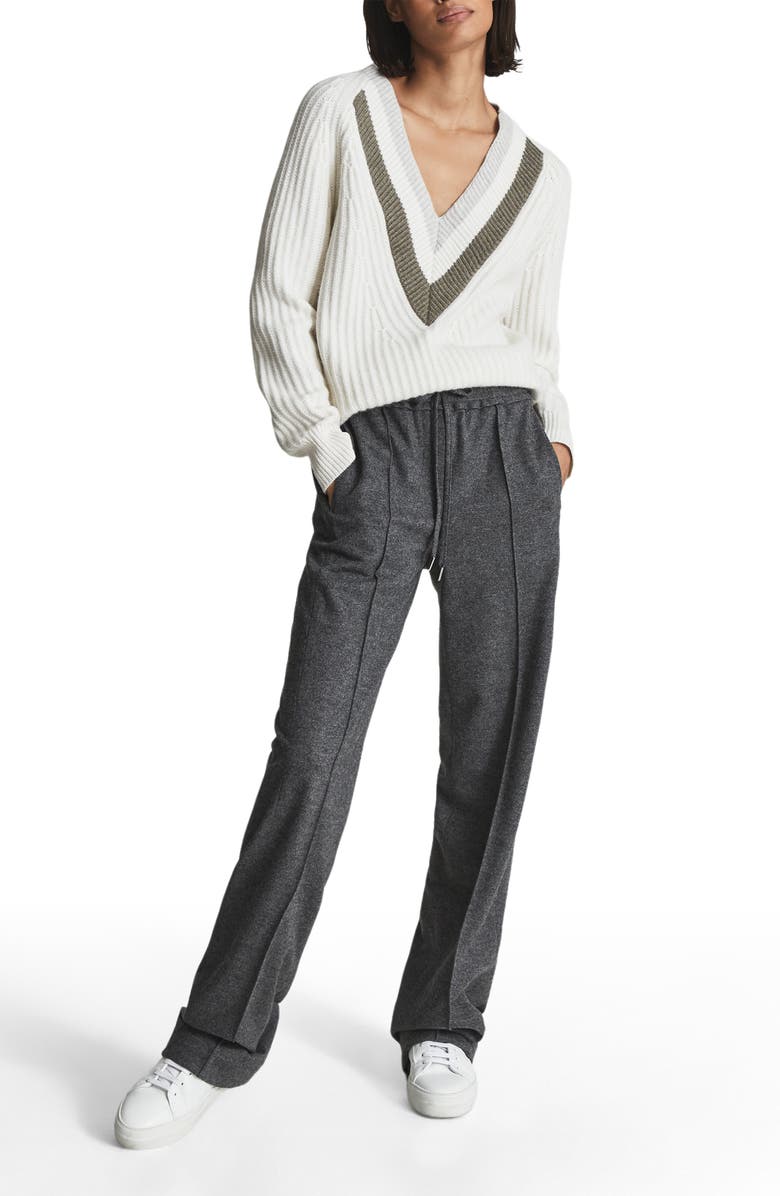 Reiss Miley V-Neck Wool & Cotton Blend Sweater, Alternate, color,