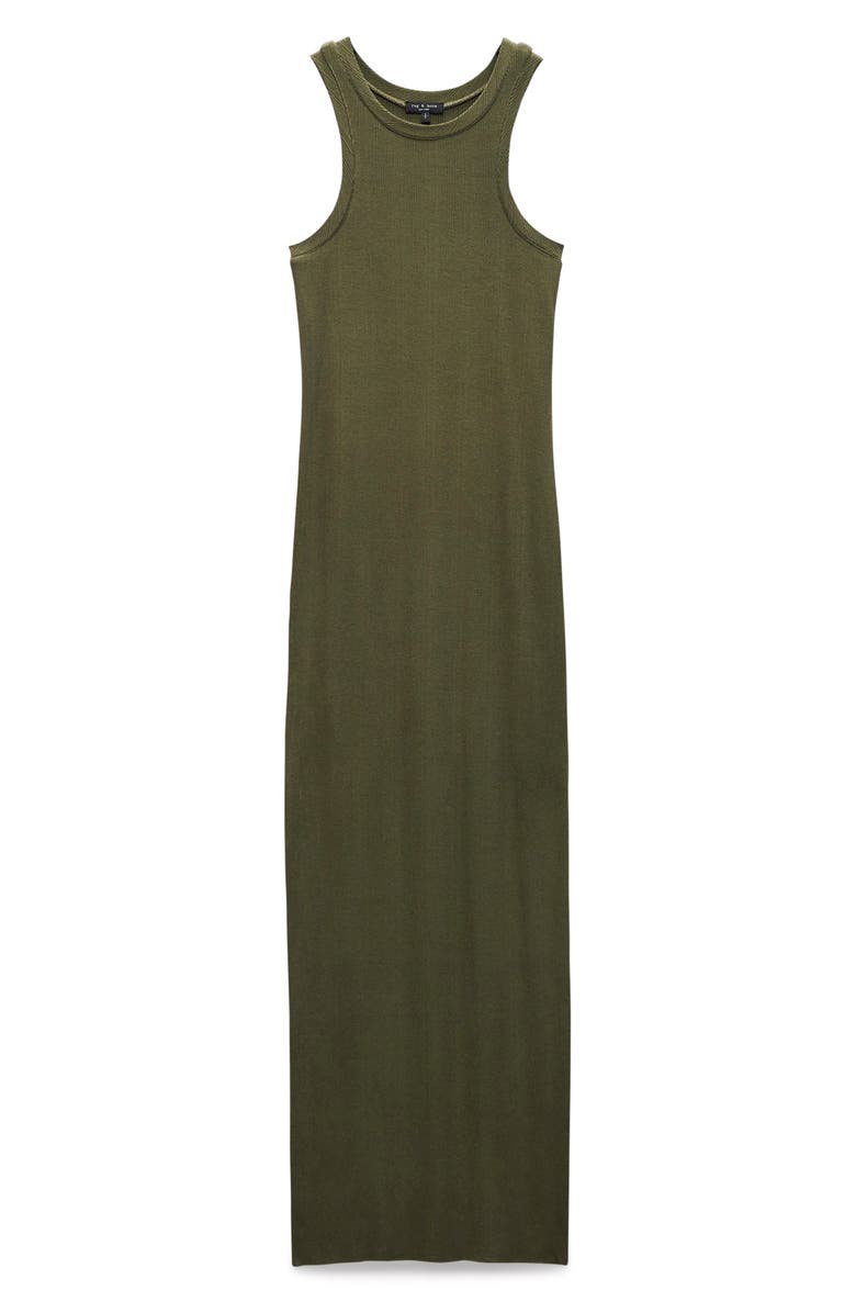 rag & bone Luca Rib Tank Maxi Dress, Alternate, color, Dark Olve
