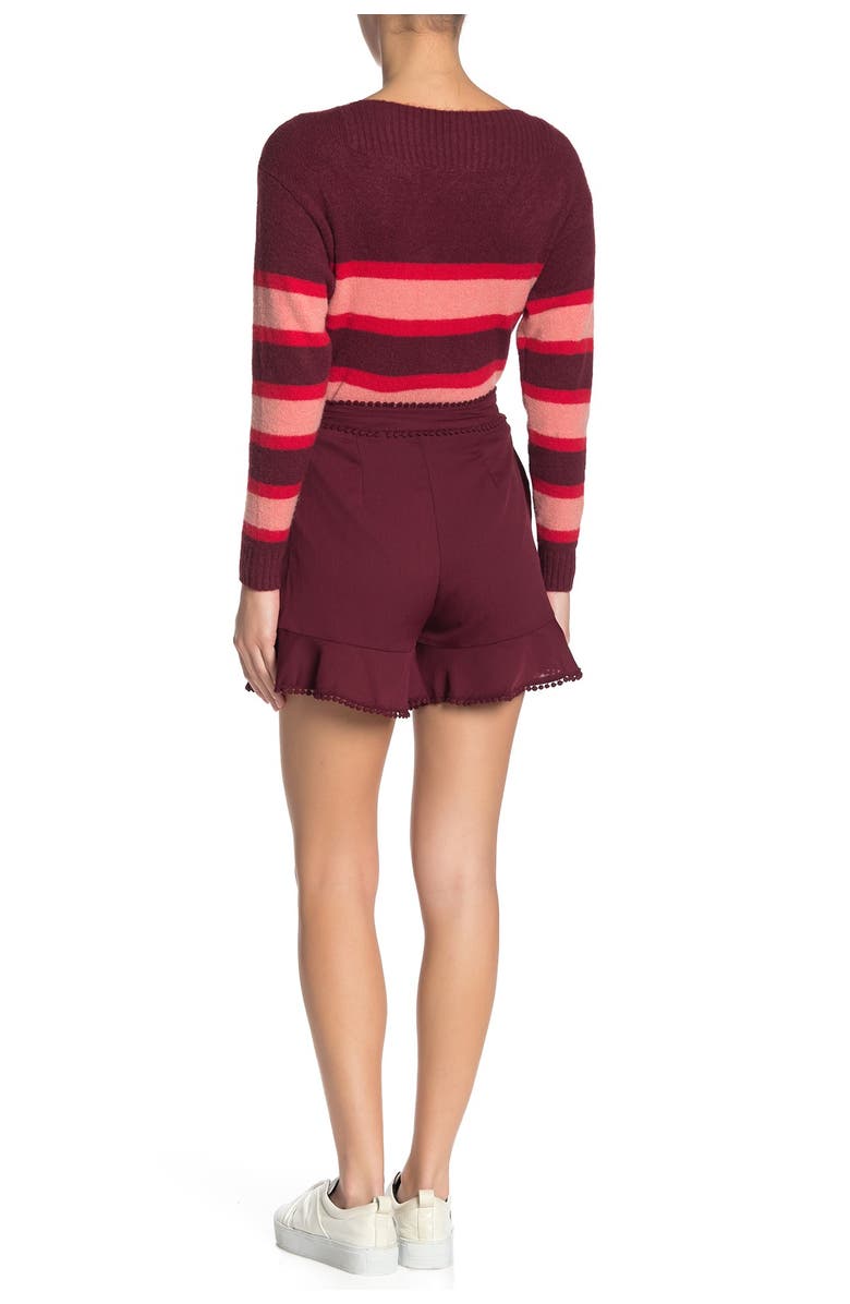 J.O.A. Eyelet Trim Ruffle Shorts, Alternate, color,