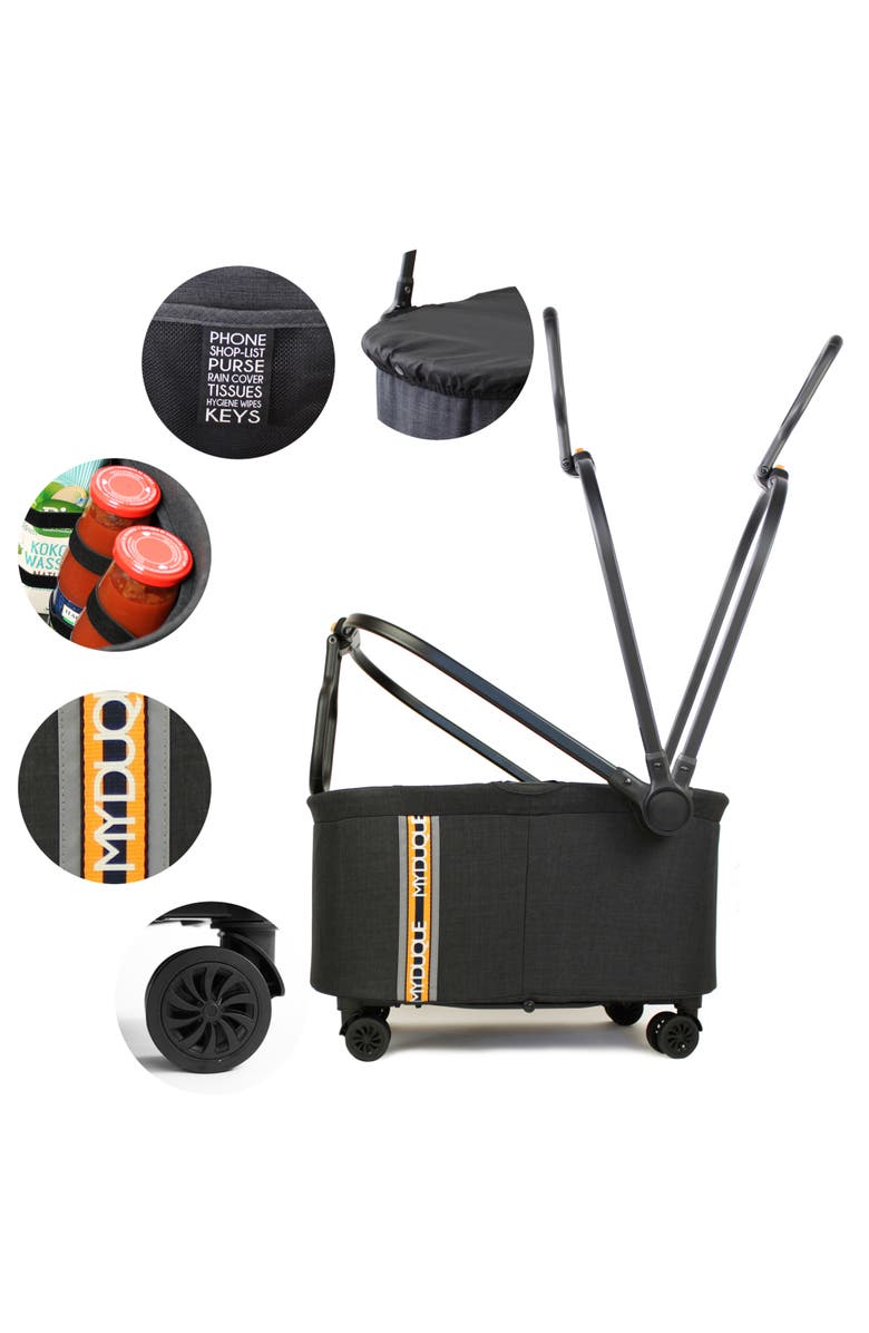 My Duque MULTI Bicycle Pannier Basket Utility Cart, Alternate, color, Black