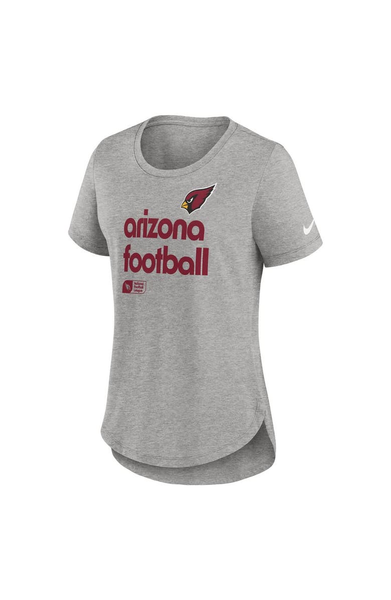 Nike Women's Nike Heather Gray Arizona Cardinals Team Shout-Out Tri-Blend T-Shirt, Alternate, color, 