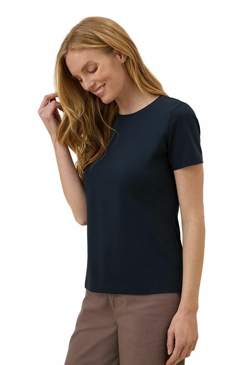 Organic Cotton Luxe Stretch Jersey Slim Tee, Alternate, color, Midnight Blue