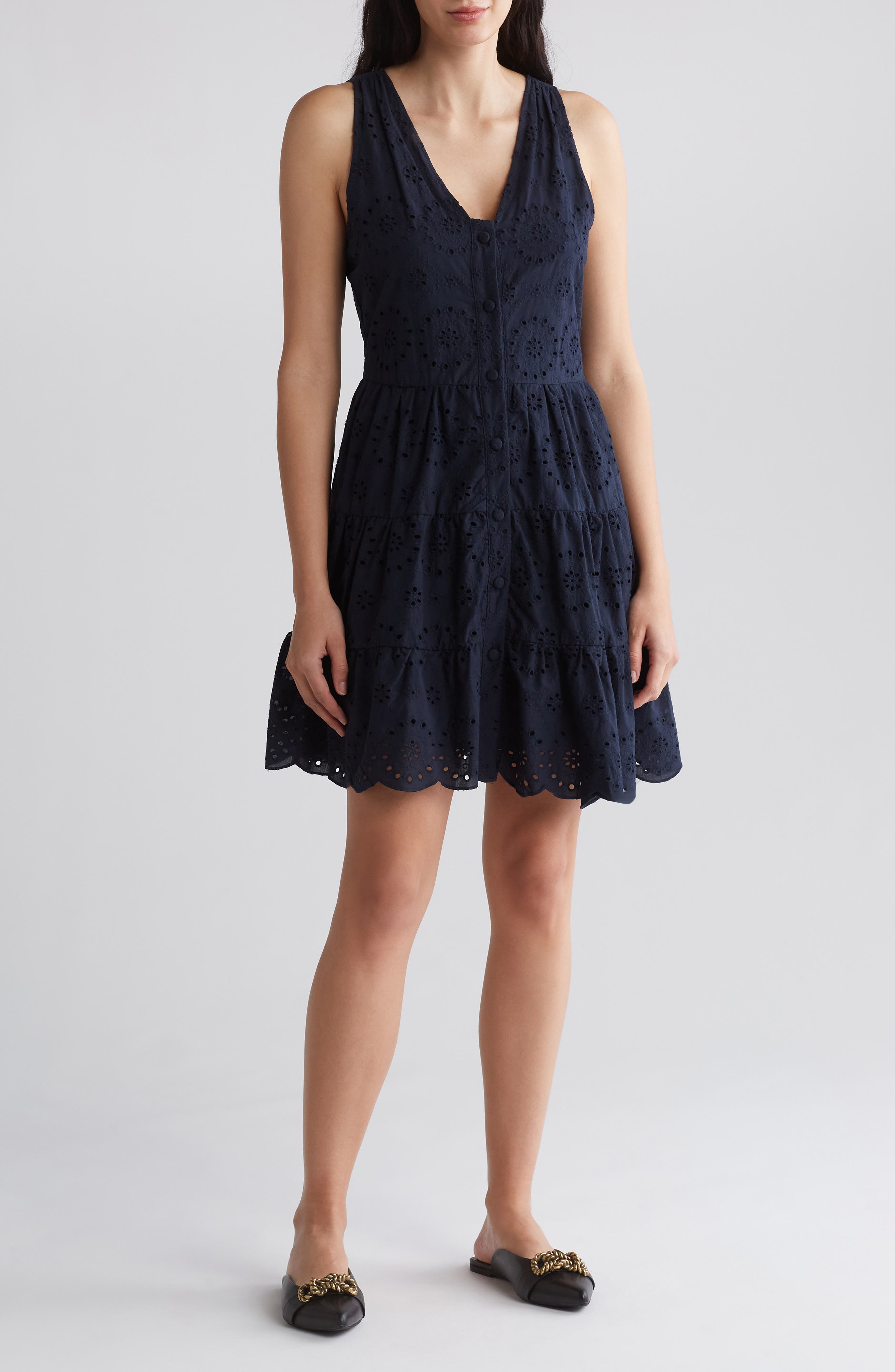 Splendid Birdie Eyelet Embroidered Sleeveless Dress