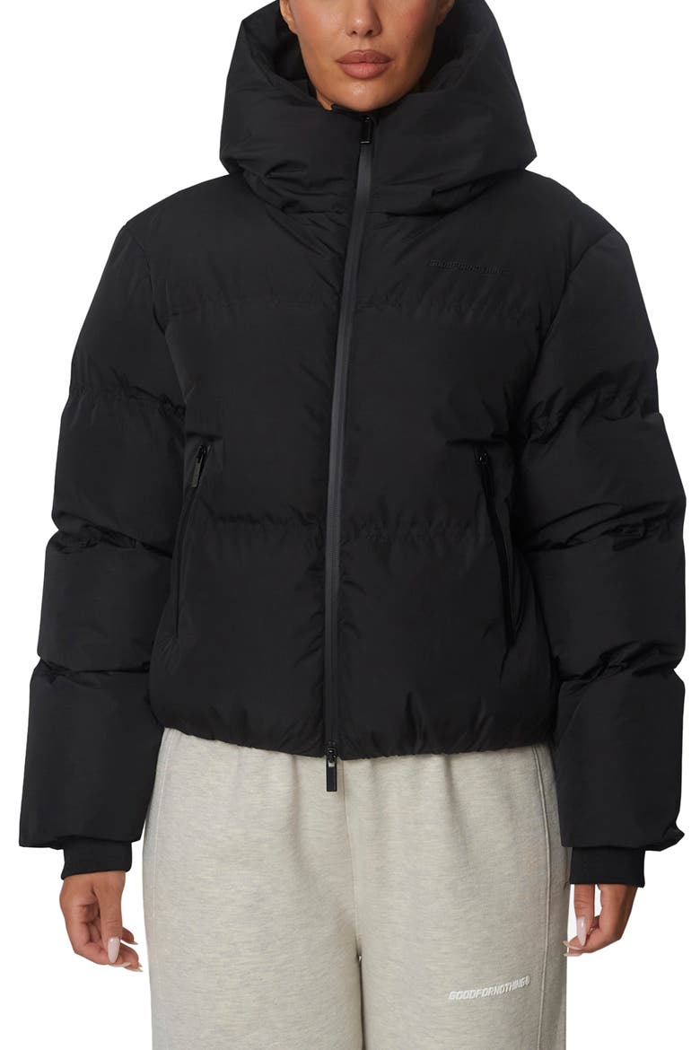 Short Pp Padded Hooded Jacket, Main, color, Black