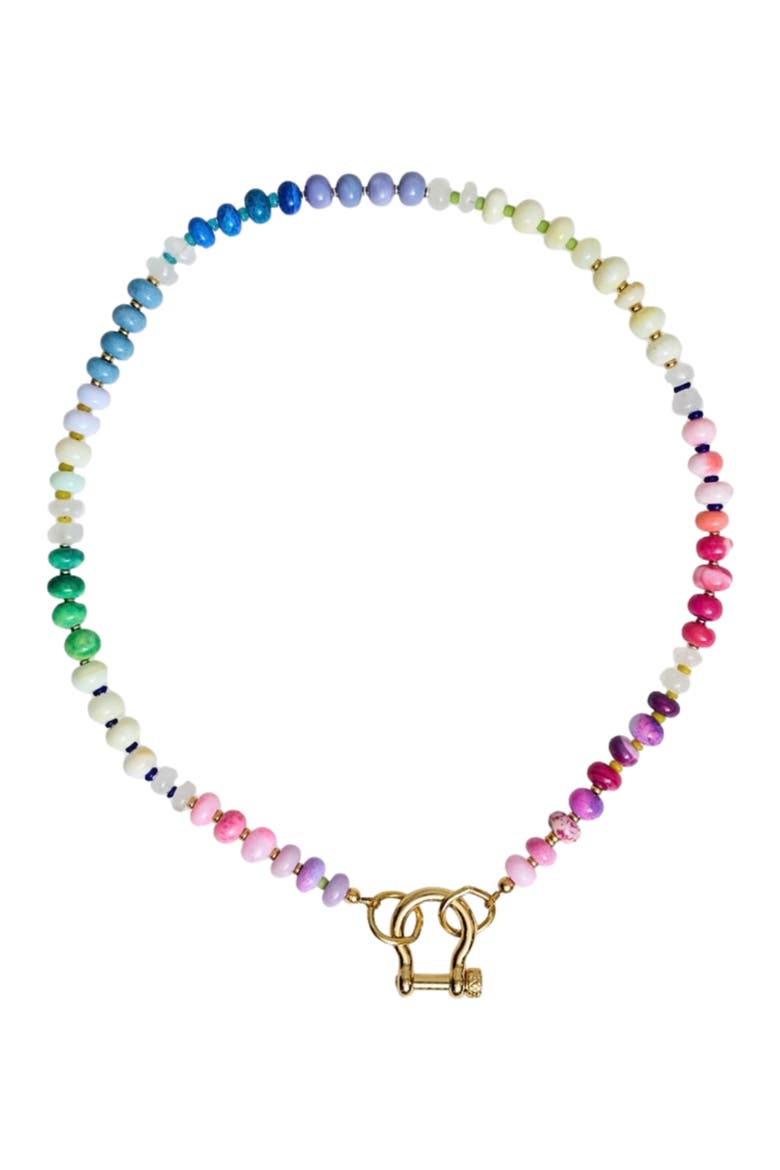 Winnie Gender Inclusive Rainbow Opal and Moonstone Necklace, Main, color, Rainbow