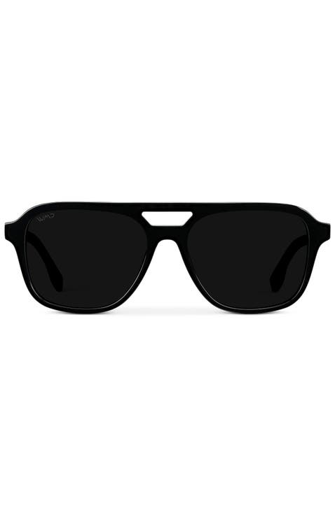 Dean - 54mm Double Bridge Aviator Polarized Sunglasses