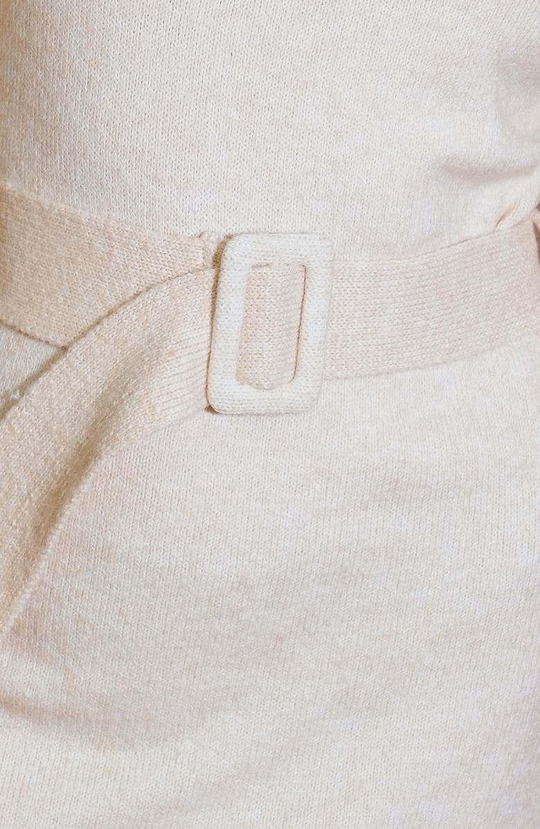 FLYING TOMATO Long Sleeve Sweater Minidress, Alternate, color, Cream