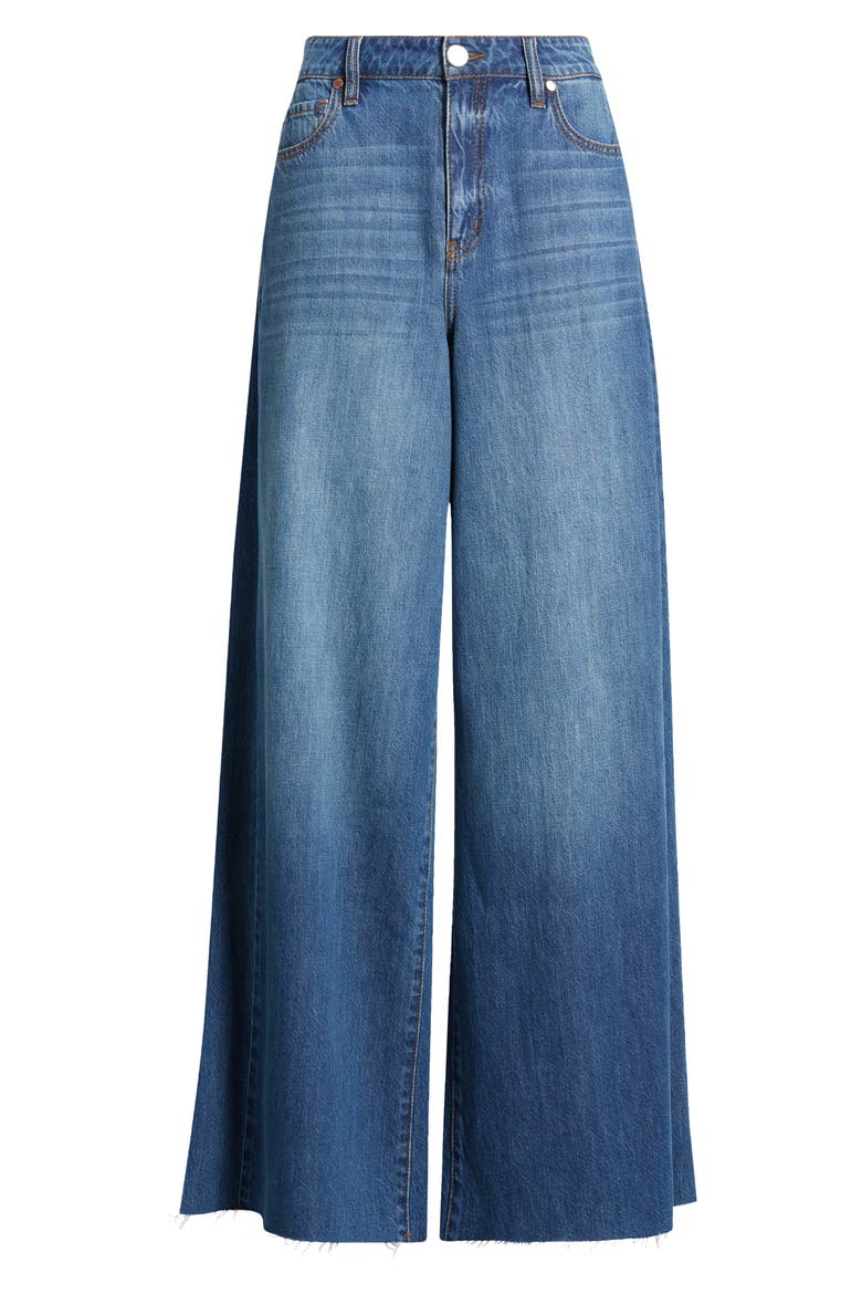 Raw Hem High Waist Wide Leg Jeans, Alternate, color, CARISSA