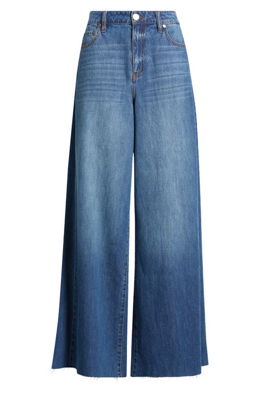 1822 Denim Raw Hem High Waist Wide Leg Jeans