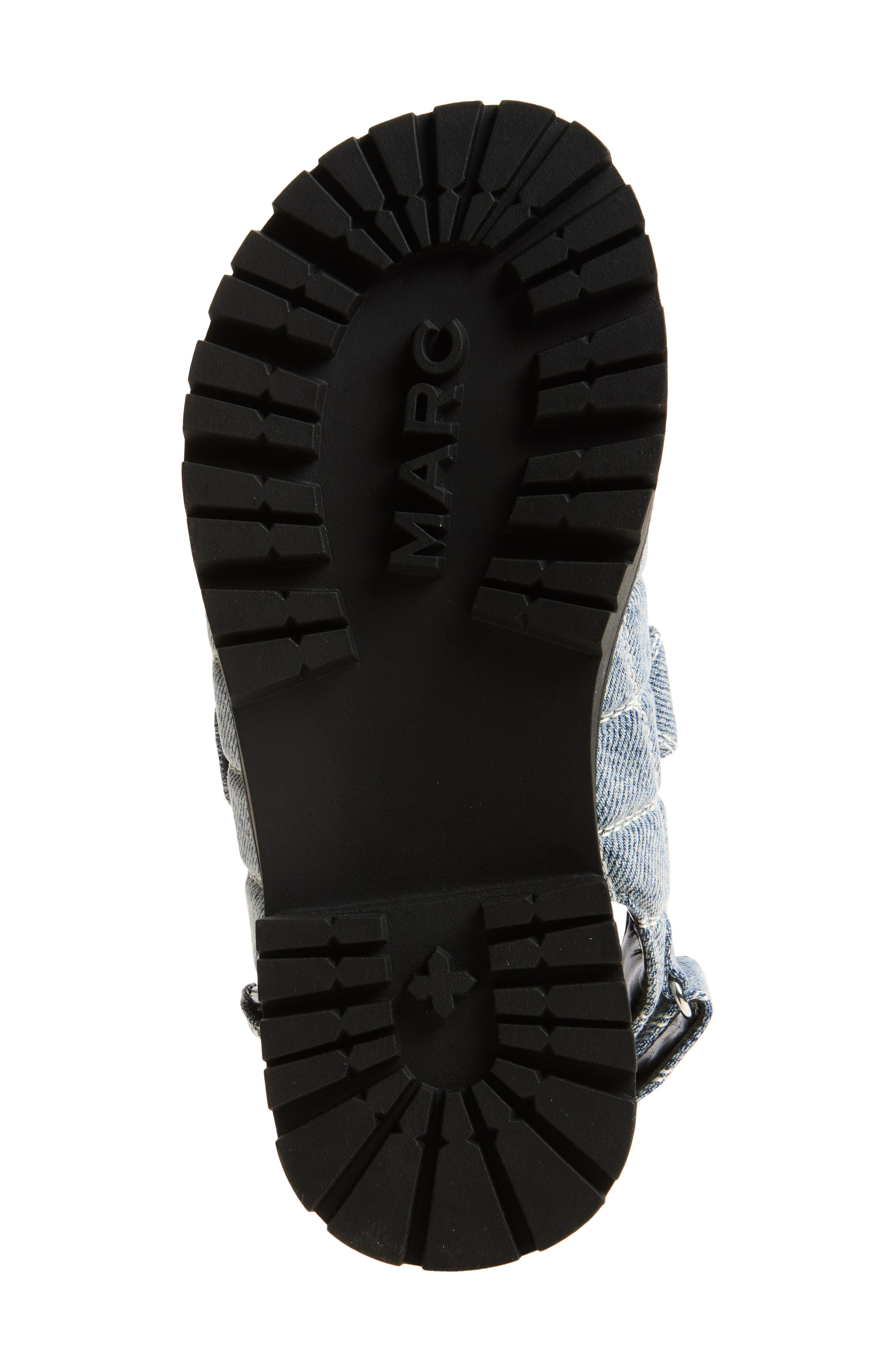 Marc Jacobs The Quilted Denim Sunny Sandal, Alternate, color, Light Wash Indigo