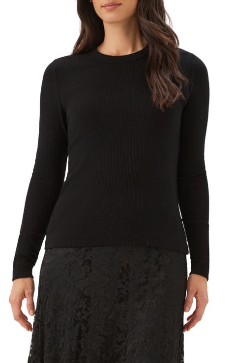 Ribbed Long Sleeve Crewneck Top