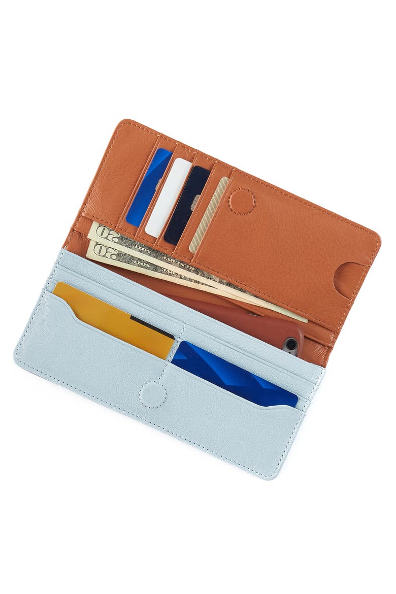 Large Hutton Leather Continental Wallet, Alternate, color, DUSTED SKY