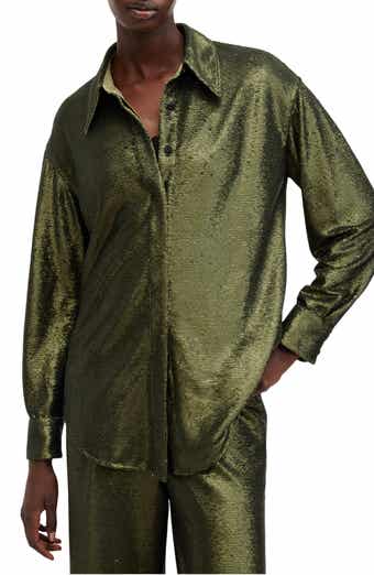 Charli Sequin Relaxed Fit Button-Up Shirt