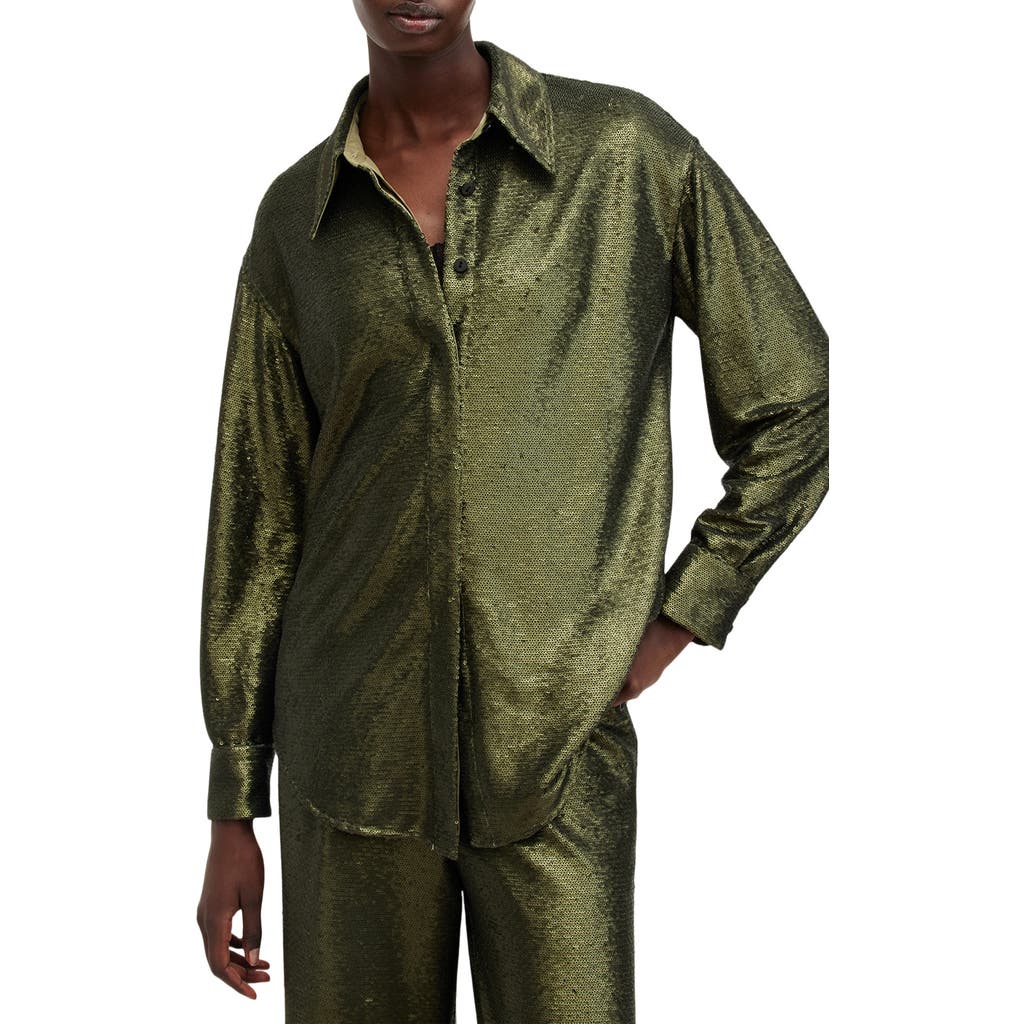 Allsaints Charli Sequin Relaxed Fit Button-up Shirt