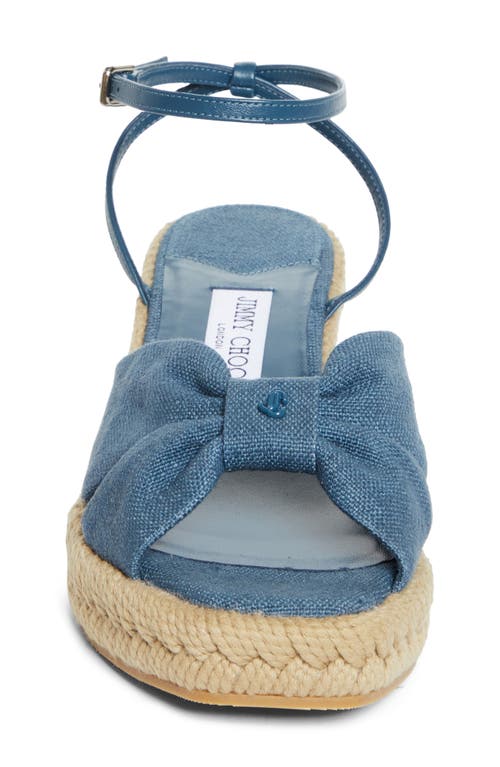 Jimmy Choo Aella Espadrille Wedge Sandal In Denim Blue