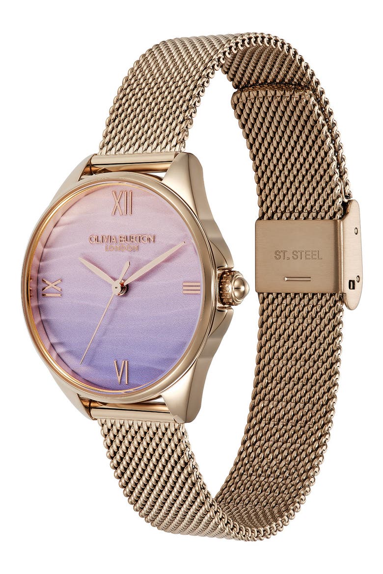 Azure Mesh Strap Watch, 30mm, Alternate, color, PINK