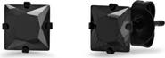 STEELTIME Men's Black Ion Plated Square Stud Earrings