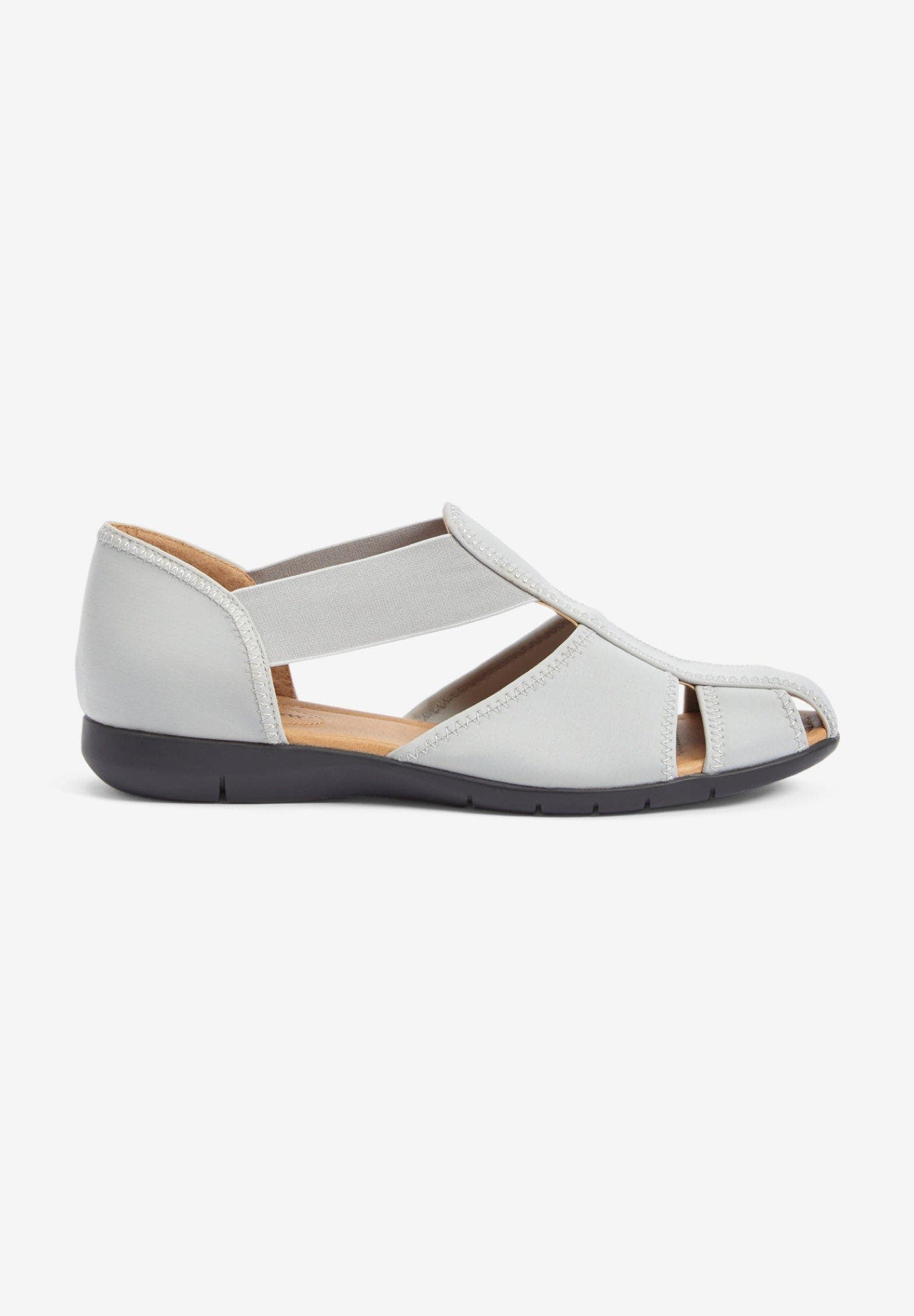 The Cheryl Stretch Neoprene Flat, Alternate, color, SILVER METALLIC