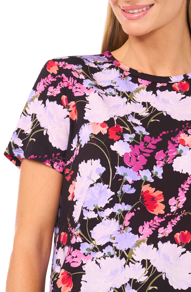 Ted Baker Eva Floral Boxy T-Shirt, Alternate, color, Rich Black