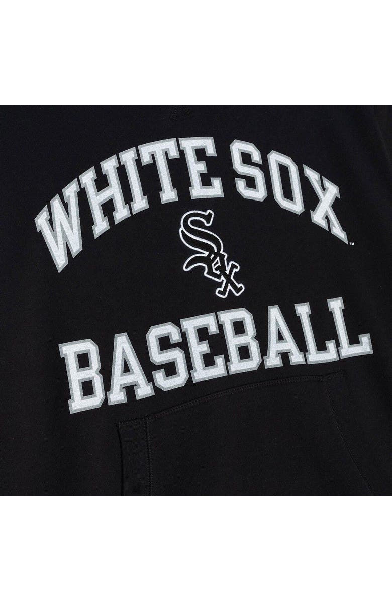 Mitchell & Ness Men's Mitchell & Ness Black Chicago White Sox Cooperstown Collection Washed Fleece Pullover Short Sleeve Hoodie, Alternate, color,