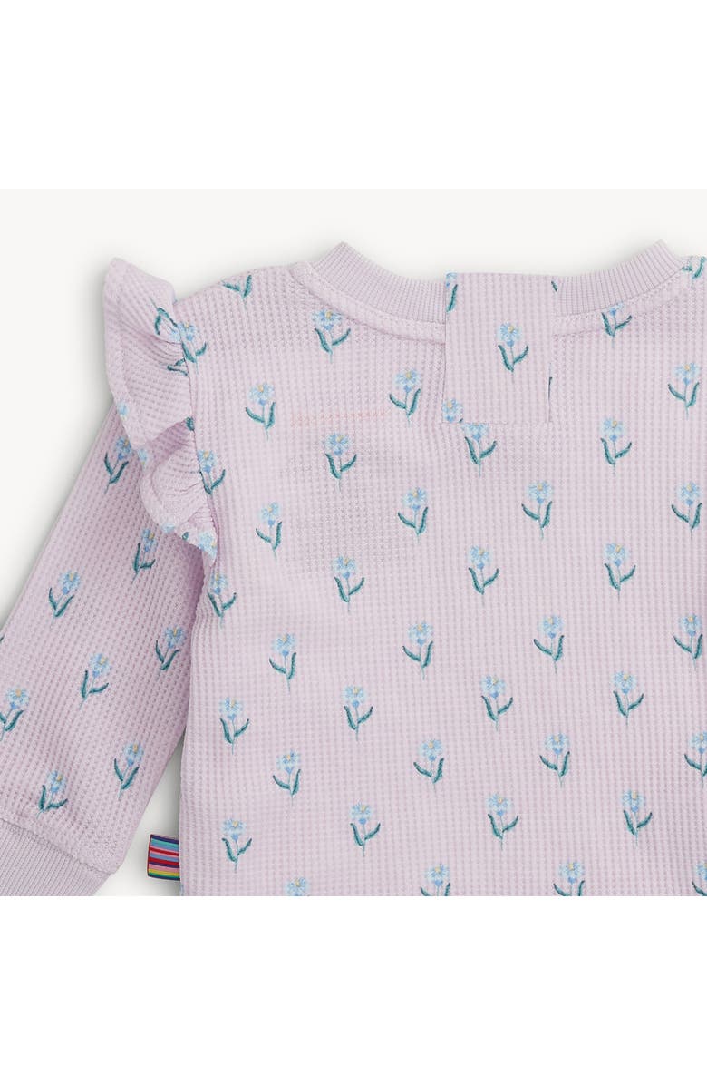 Magnetic Me Lavender Floral Waffle Knit Top & Leggings Set, Alternate, color, Purple