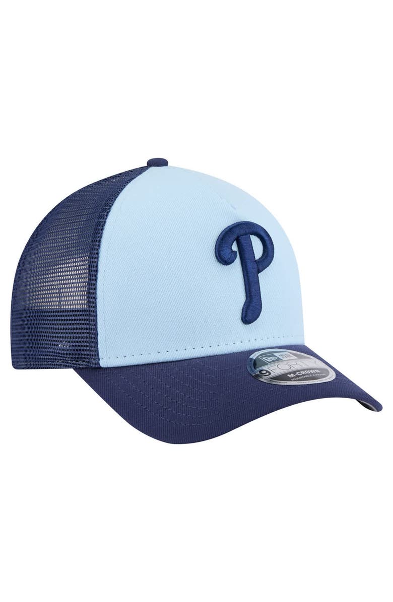 New Era Men's New Era Light Blue/Navy Philadelphia Phillies 2-Tone Color Pack 9FORTY Adjustable Trucker Hat, Alternate, color,