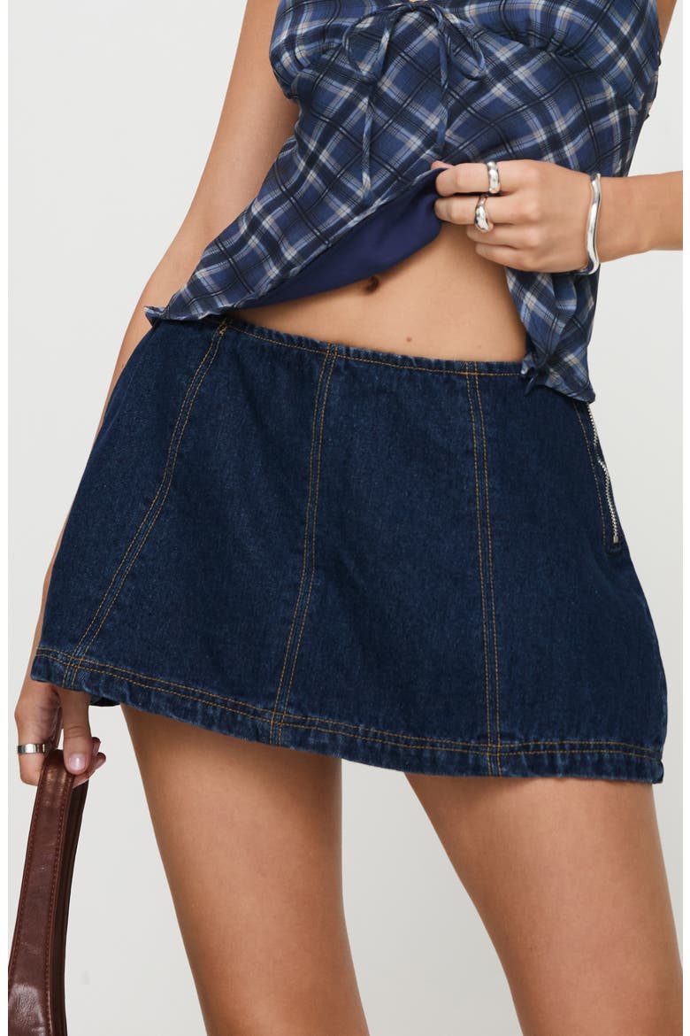 Lemoni Denim Skort, Main, color, BLUE