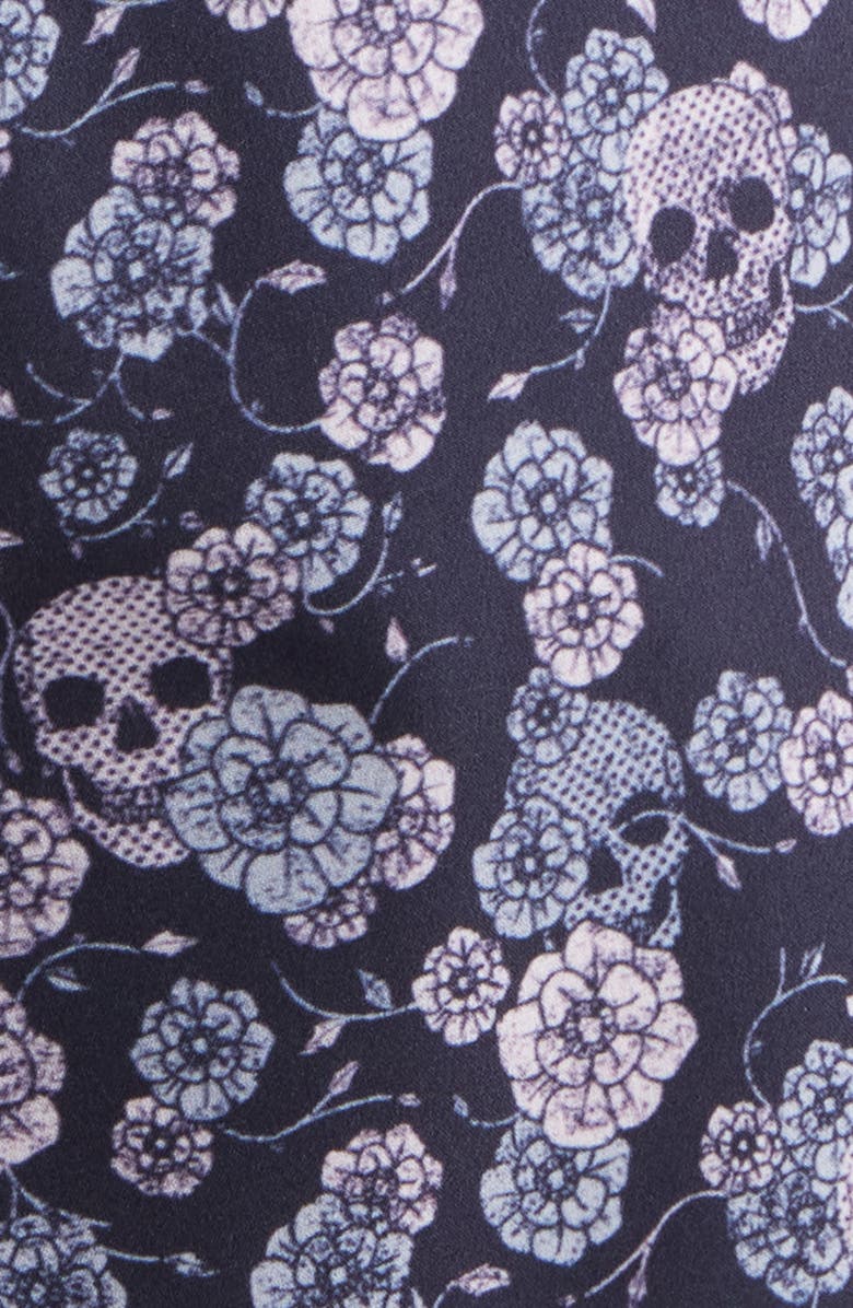 Stone Rose Summer Crush Skull Print Swim Trunks, Alternate, color, Dark Navy