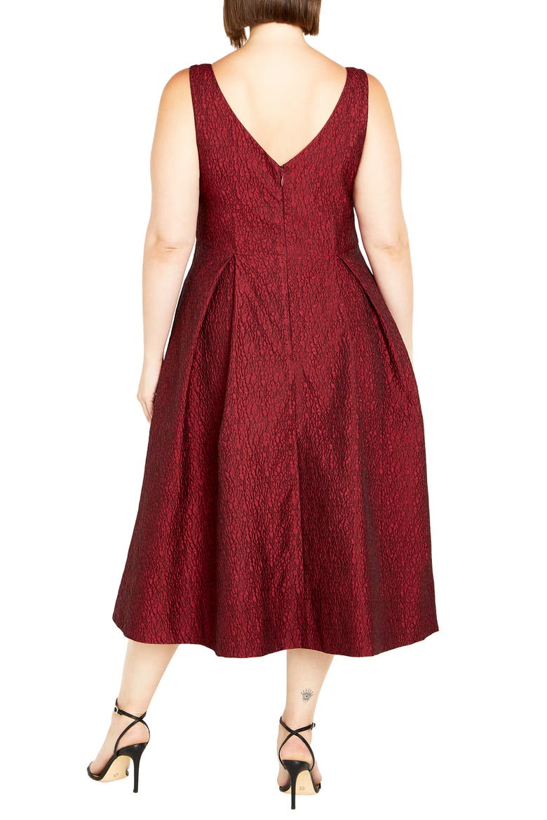 Estella Jacquard Midi Dress, Alternate, color, LOVE RED