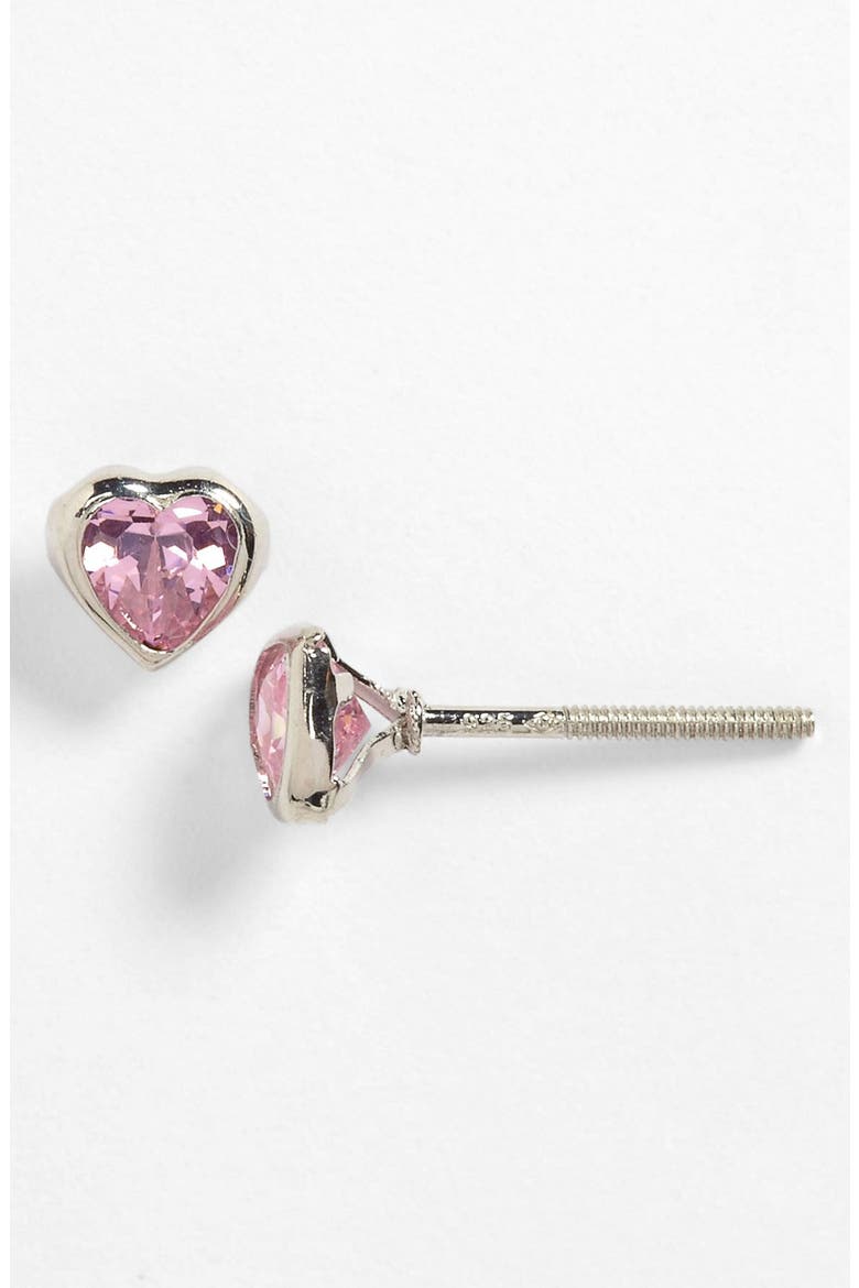 Sterling Silver Post Earrings, Main, color, PINK