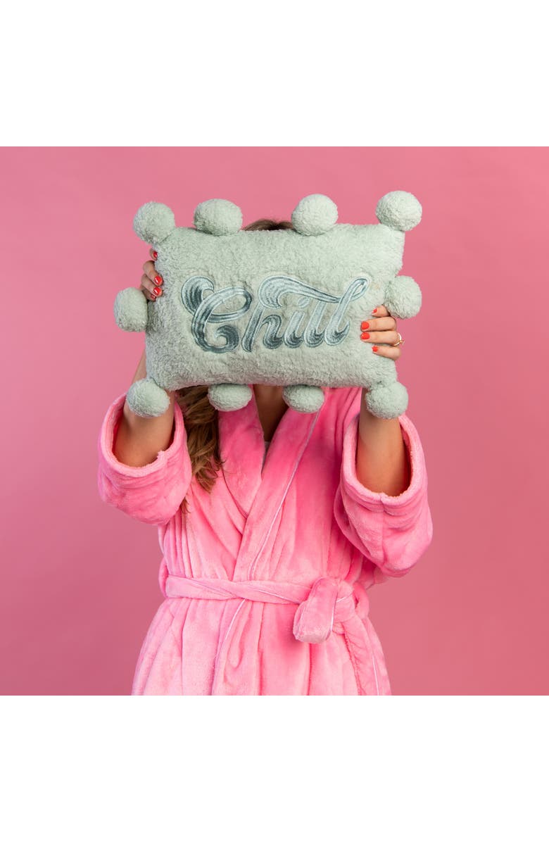 Totalee Gift Chill Pom Pom Pillow Polyester Green, Alternate, color, Green