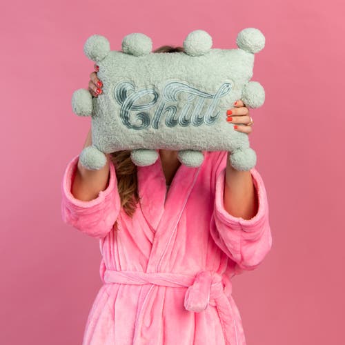 Totalee Gift Chill Pom Pom Pillow Polyester Green In Green