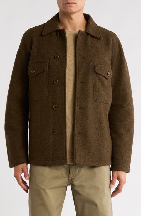 Felted Merino Wool Shirt Jacket