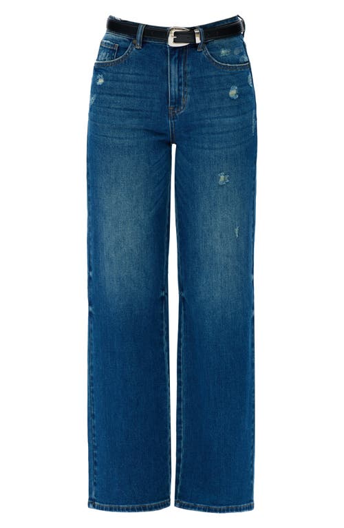 Bayeas High Waist Relaxed Straight Leg Jeans In Blue