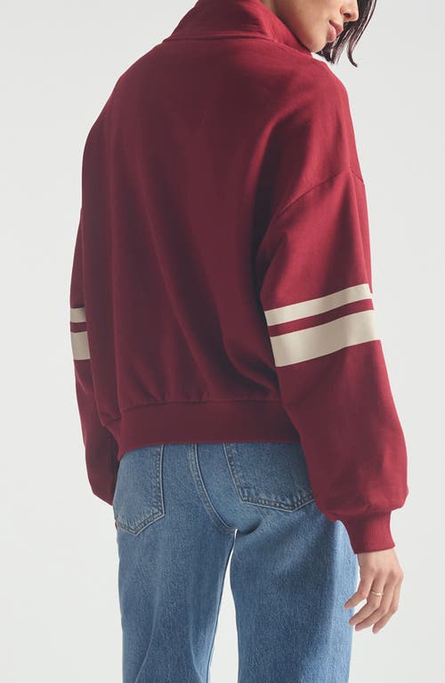 Brooklyn Industries Oversize Half Zip Cotton Sweatshirt In Red