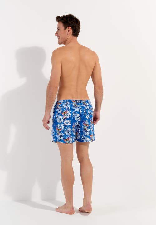Hom Colibris Beach Boxer In Blue Print