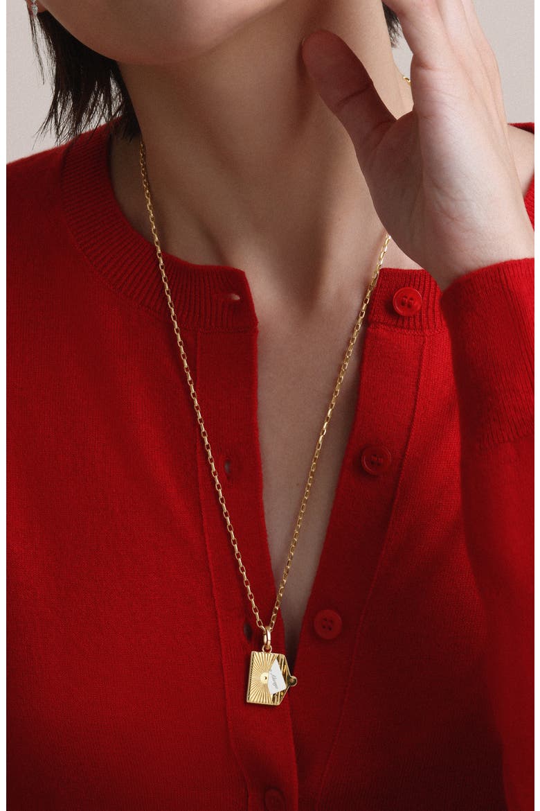 Engravable Envelope Hinged Charm, Alternate, color, GOLD