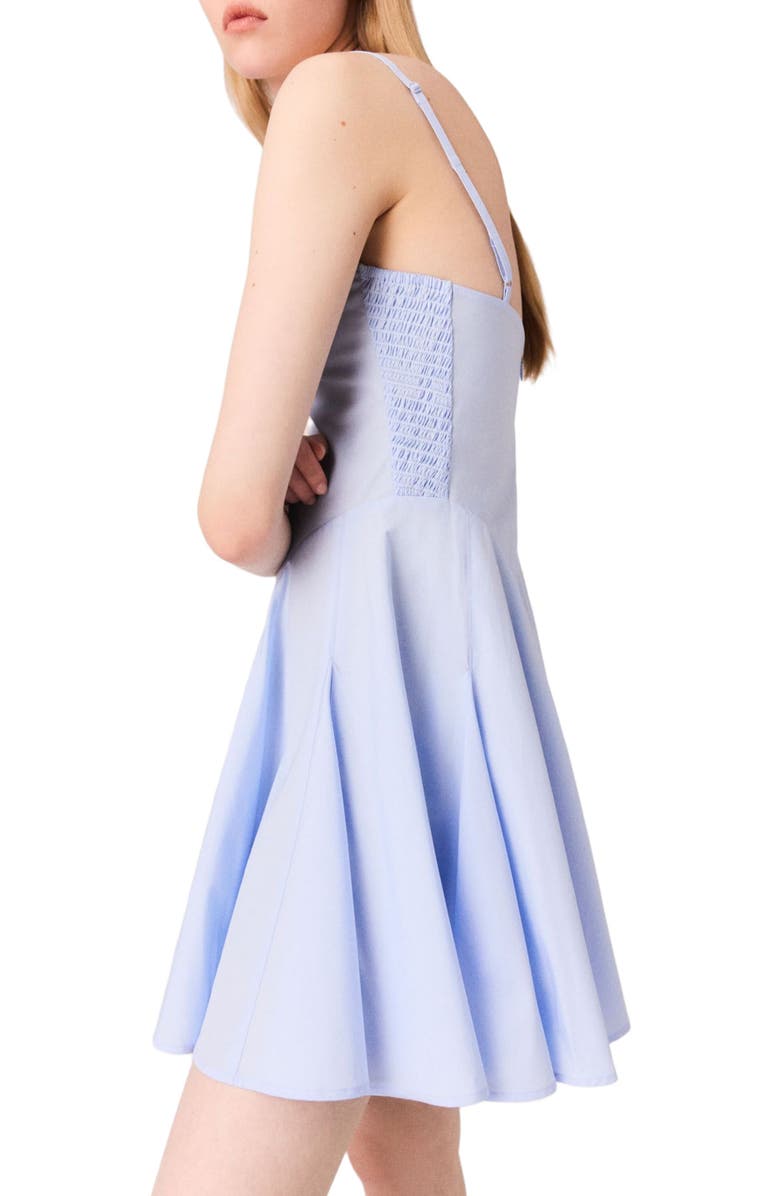 maje Mini cotton babydoll dress, Alternate, color, Light Blue