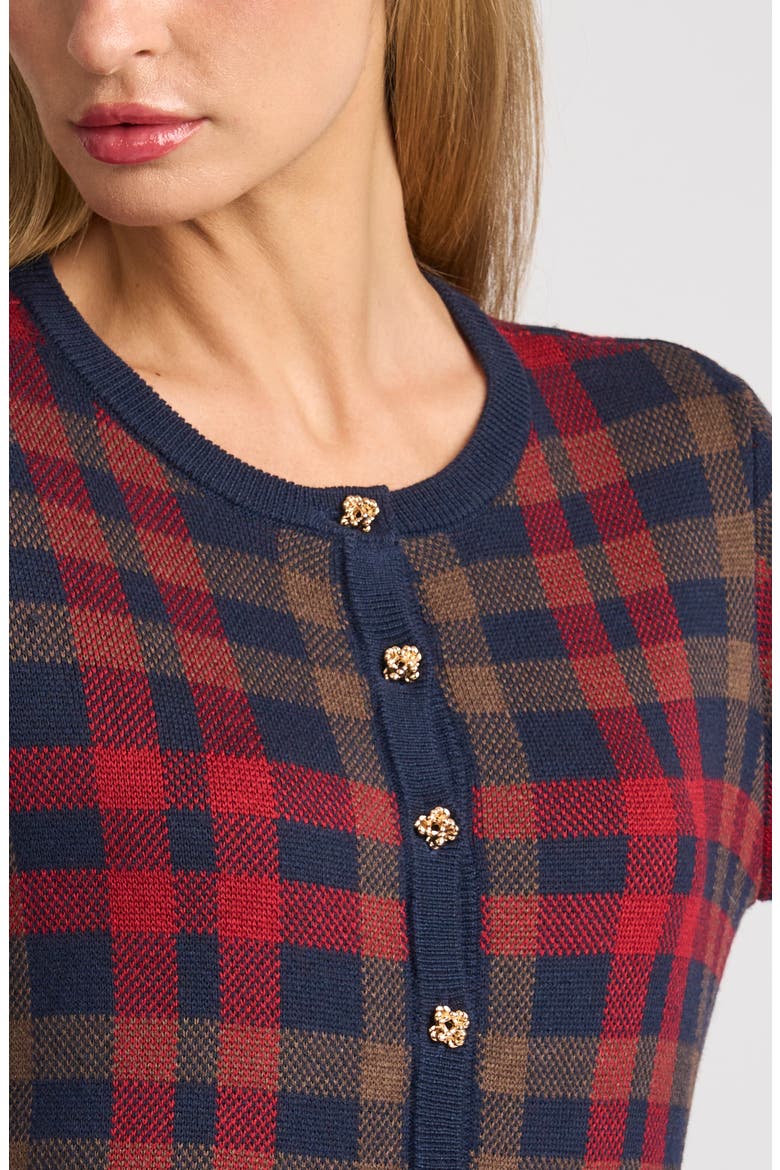 Adrina Plaid Cardigan, Alternate, color, INDIGO NIGHT
