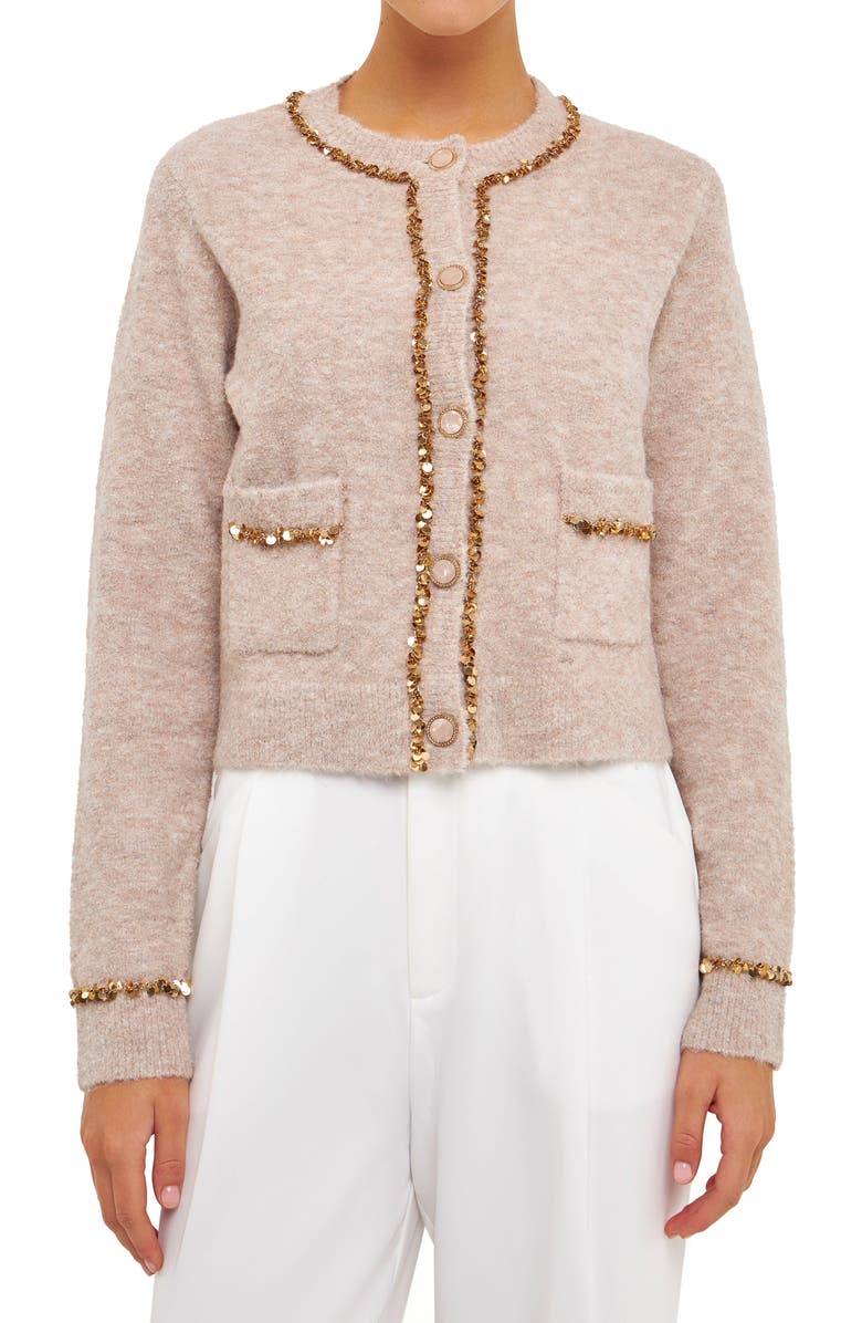 Sequin Trim Cardigan