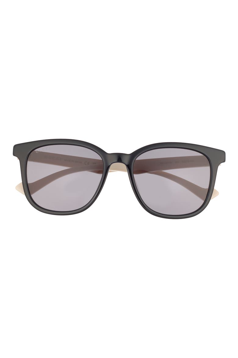 55mm Round Sunglasses, Main, color, BLACK WHITE GREY