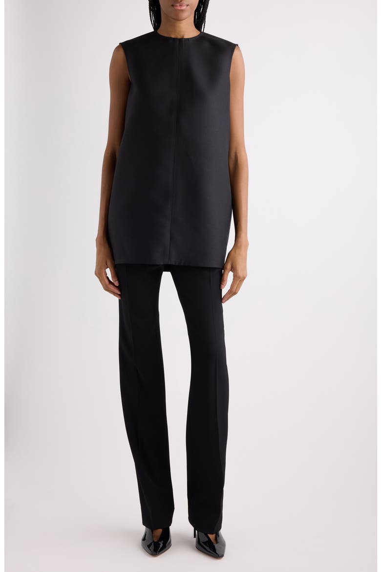 Wool & Silk Crepe Cocoon Minidress, Main, color, NERO