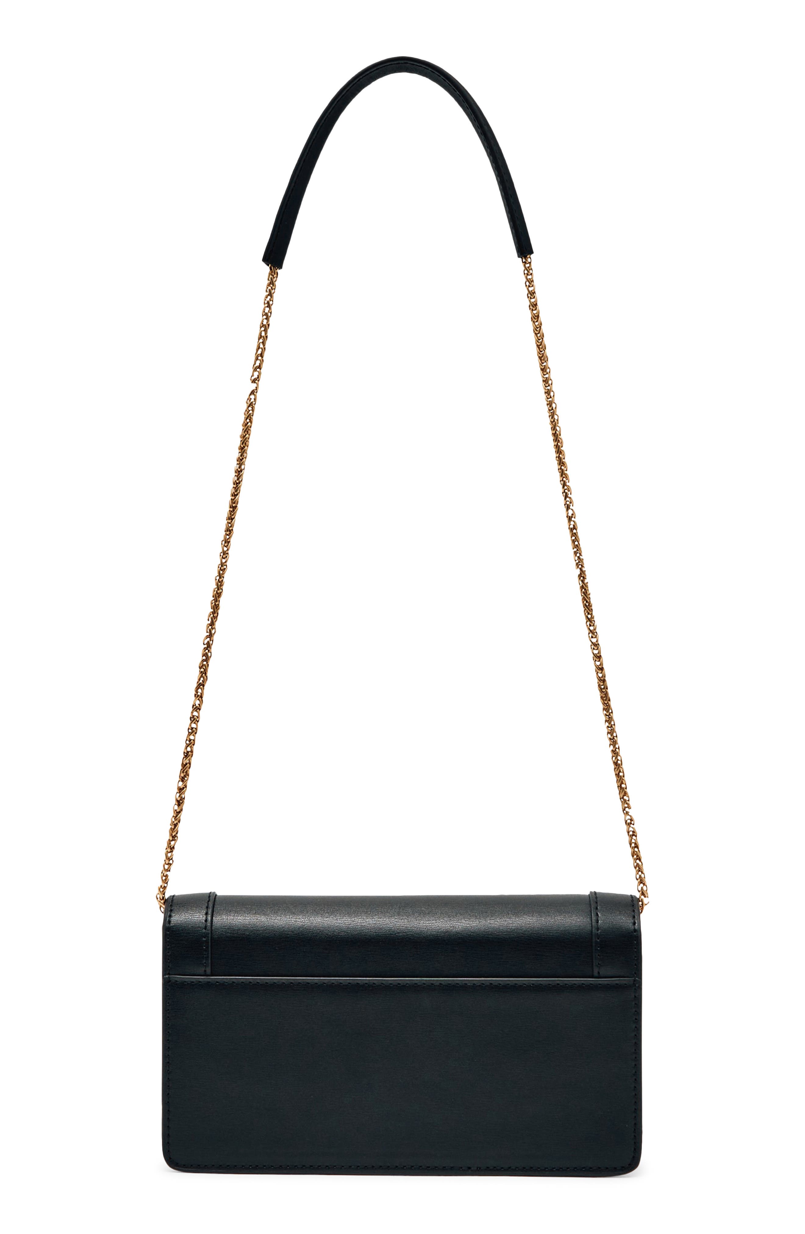 Reiss Talia Leather Shoulder Bag, Alternate, color, Black