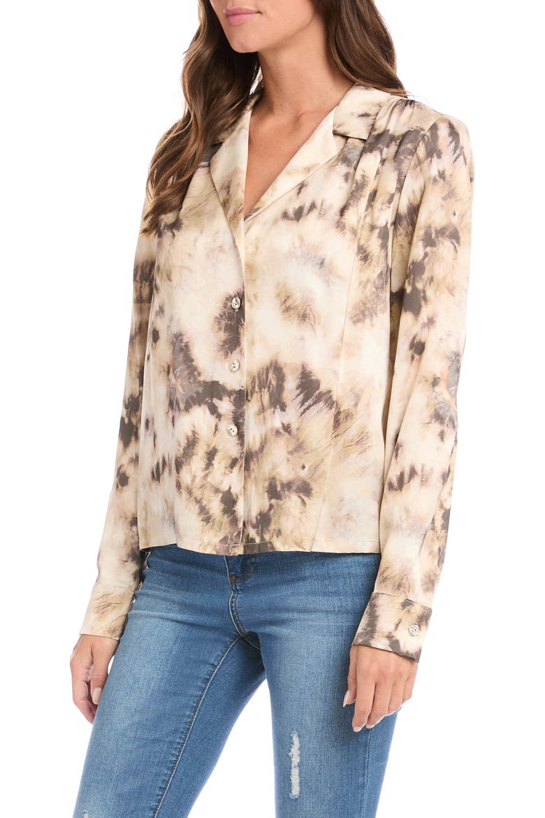 Tie Dye Button-Up Shirt, Alternate, color, PRINT