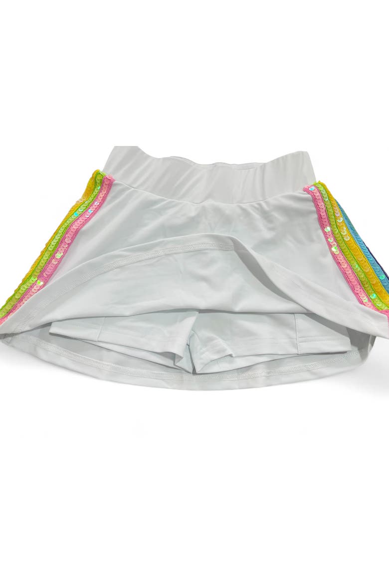 Rainbow Sherbet Sequin Tennis Set, Alternate, color, WHITE
