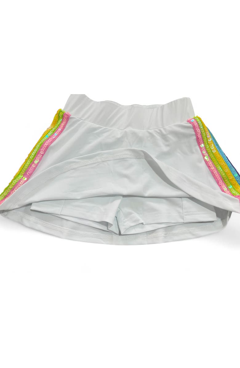 Lola + The Boys Rainbow Sherbet Sequin Tennis Set, Alternate, color, White
