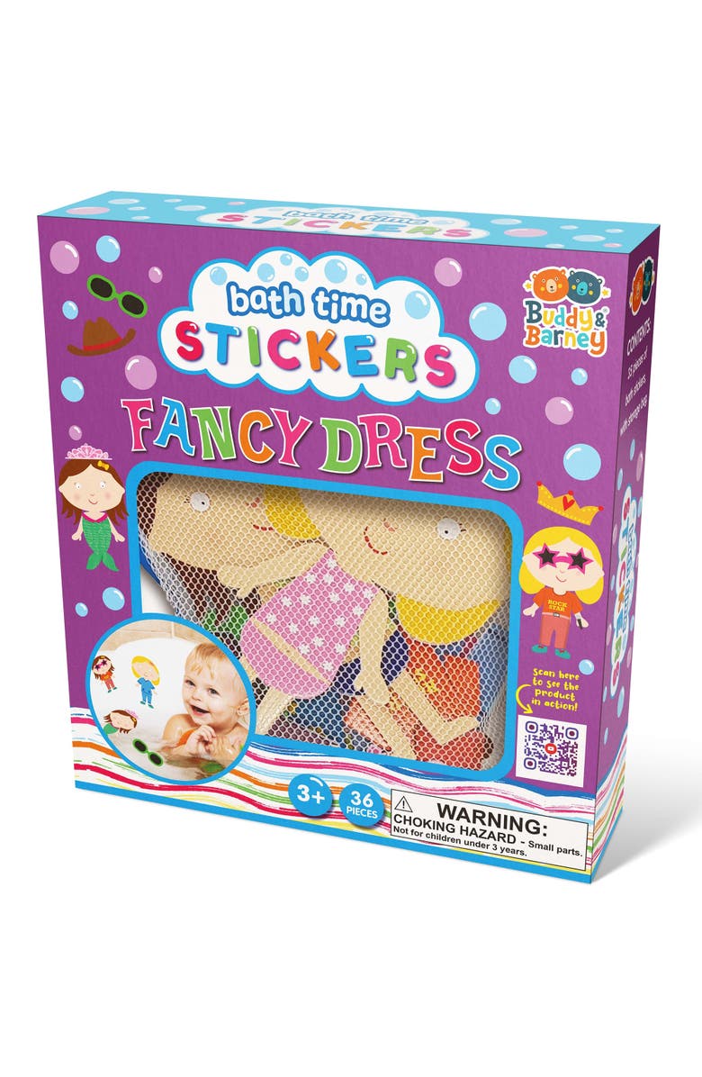Buddy & Barney Bath Time Stickers, Fancy Dress, 35 Foam Pieces, Kids 3+, Main, color, Multicolored