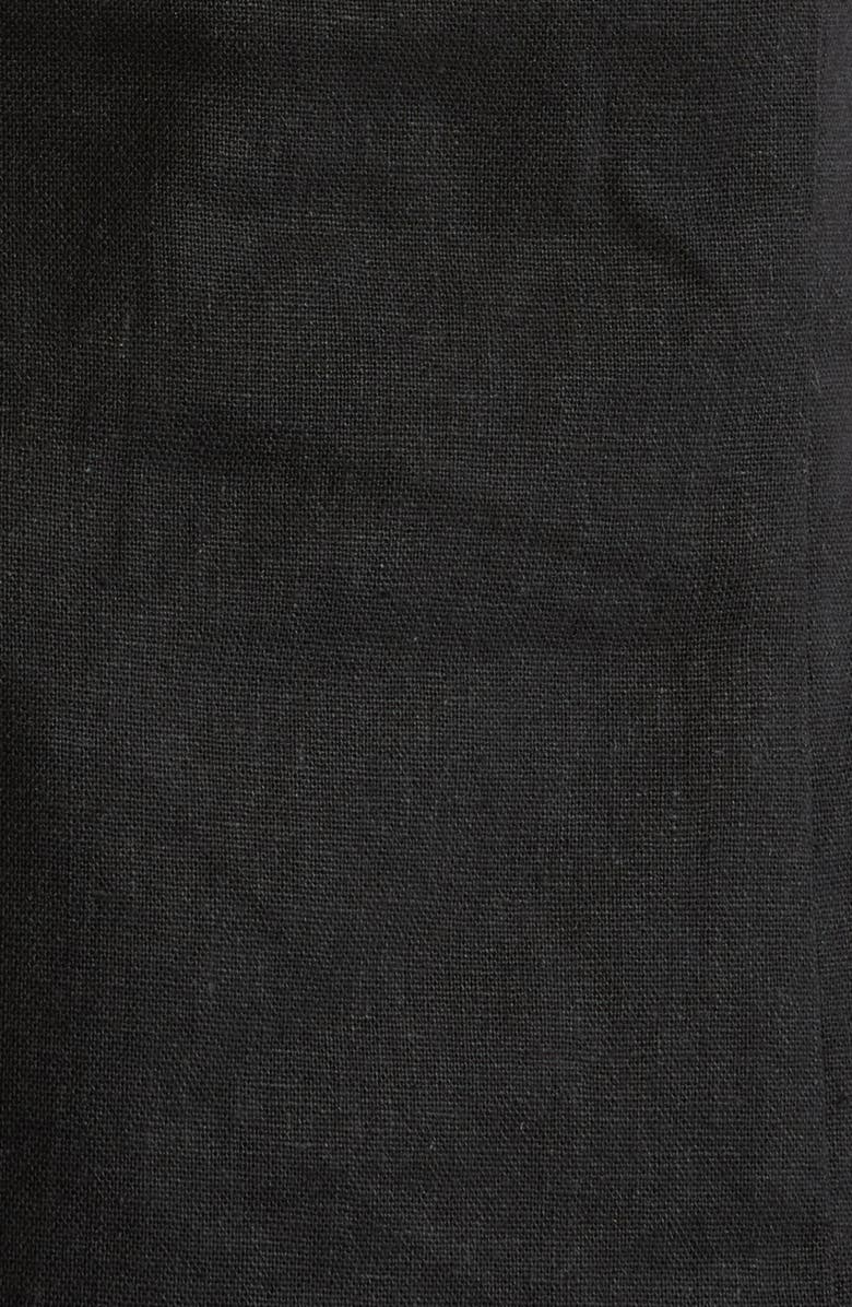 WAYF x Hannah Lovey Porter Delaney Strapless Linen Blend Peplum Top, Alternate, color, Black